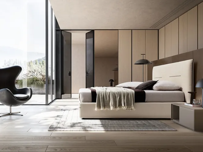 Letto Horizon in tessuto imbottito di Ennerev