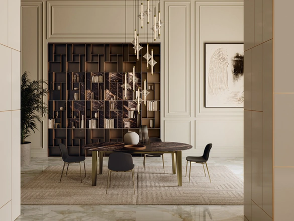 Tavolo allungabile Etro XXL in SuperMarmo di Bontempi