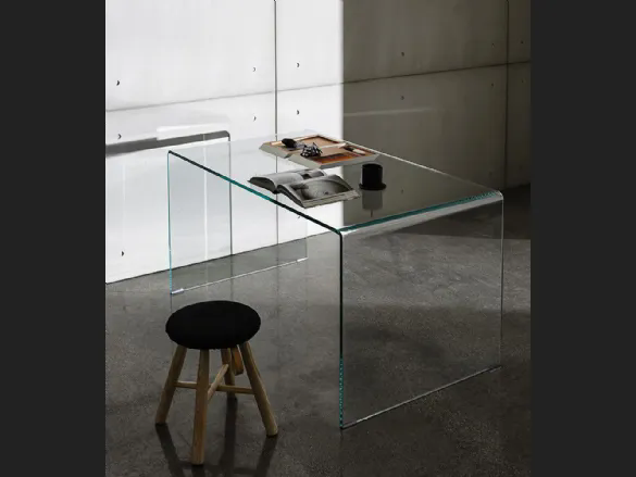 Tavolo Bridge Order in vetro curvato trasparente di Sovet