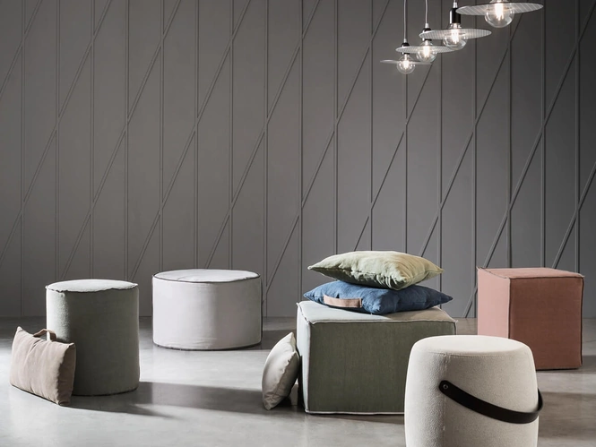 Pouf tondo Thubo di Maronese