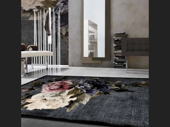 Tappeto Digit Fiammingo in cotone e poliestere con design floreale di Adriani e Rossi