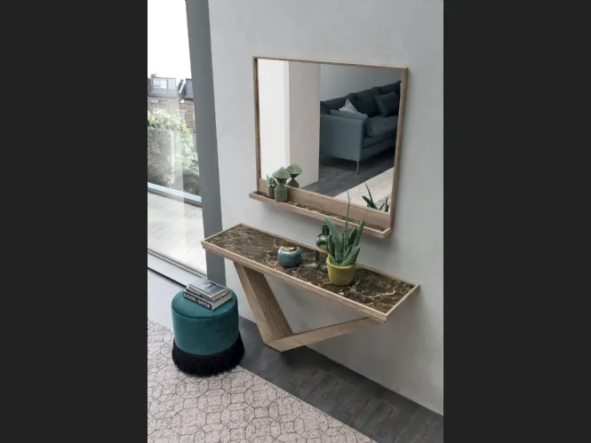 Specchio Kira con cornice in laminato effetto legno di Target Point