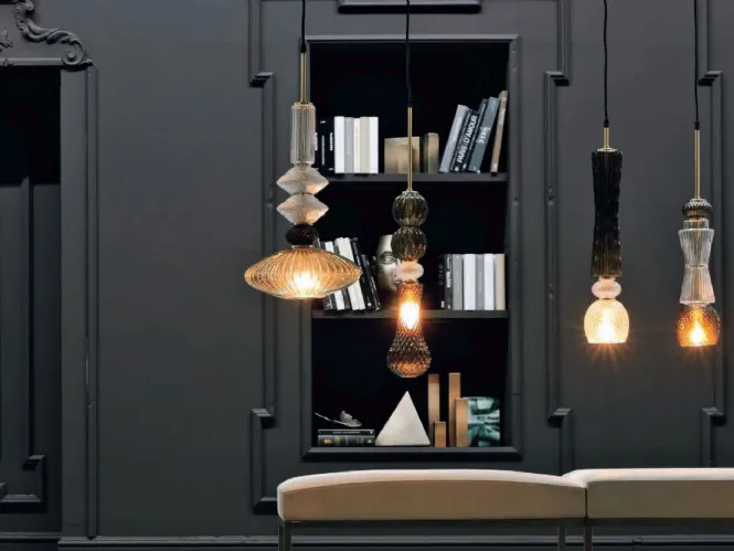 Lampada in vetro di Murano con decoro anticoTorcello di Adriani e Rossi