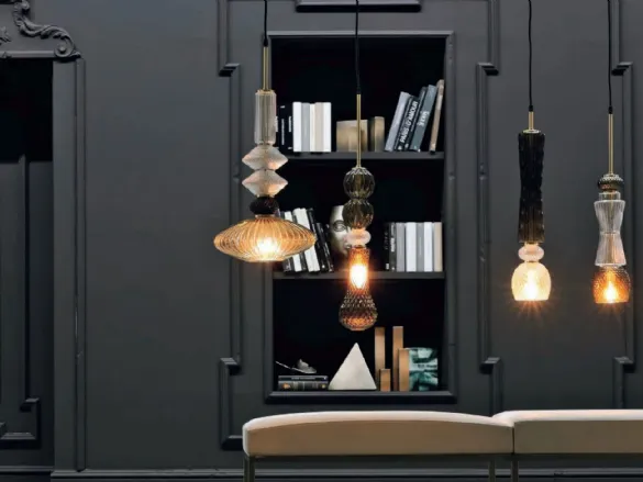 Lampada in vetro di Murano con decoro anticoTorcello di Adriani e Rossi