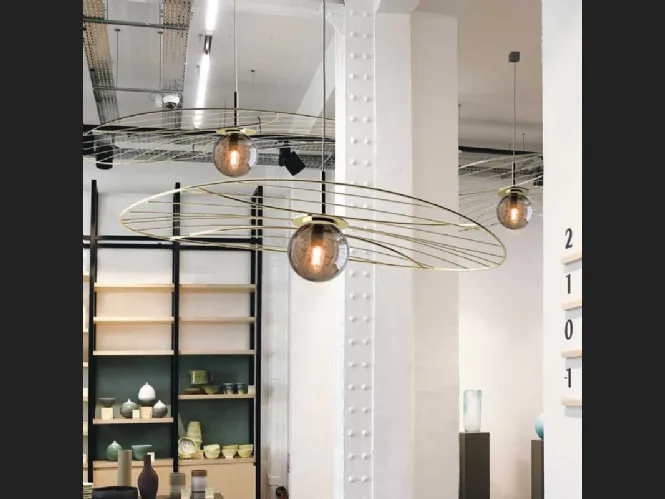 Lampada in metallo verniciato e sfera in vetro di Murano Vogue di Adriani e Rossi