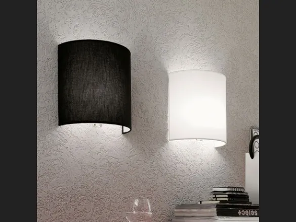 Lampada in tessuto bianco o nero Applique Luna di Adriani e Rossi