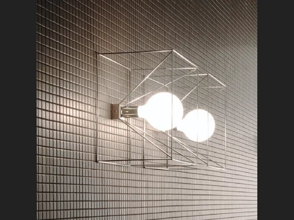 Lampada Applique Reflex in acciaio con lampadina sabbiata di Adriani e Rossi