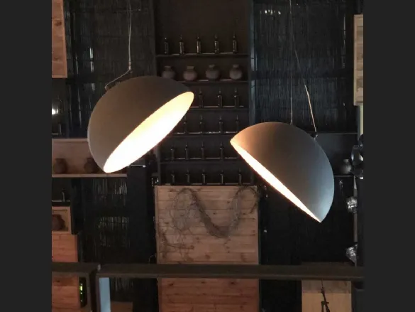 Lampada a sospensione in metallo verniciato nero Domus Degree di Adriani e Rossi