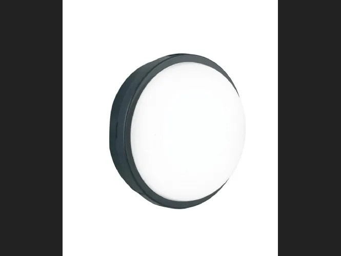 Lampada da parete Ever Antracite a LED integrato in policarbonato con cornice antracite e diffusore bianco di F_A_N_ Europe
