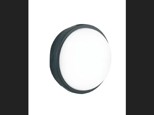 Lampada da parete Ever Antracite a LED integrato in policarbonato con cornice antracite e diffusore bianco di F_A_N_ Europe