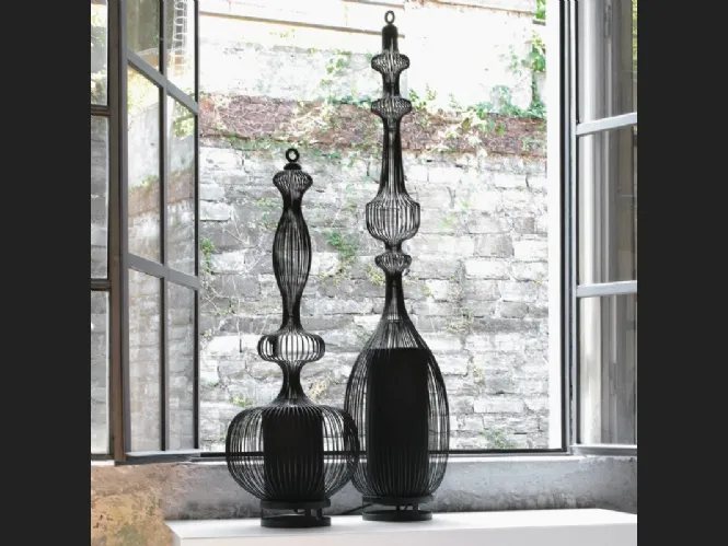 Lampada da tavolo in metallo verniciato nero File Tavolo di Adriani e Rossi