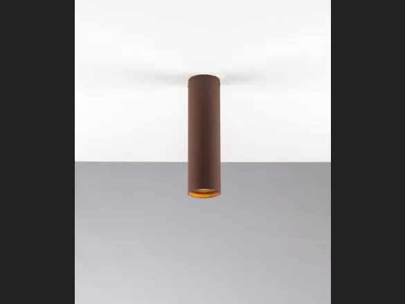 Lampada da parete Fluke Bronzo con struttura tubolare in metallo corten di F_A_N_ Europe