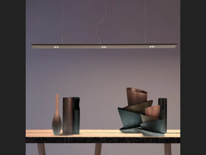 Lampada a sospensione in metallo con tecnologia LED Hi Line di Adriani e Rossi