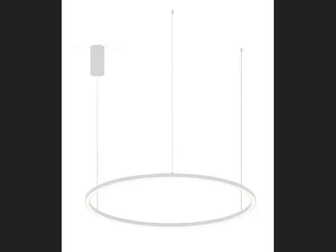 Lampada a sospensione Hoop Bianco con struttura in alluminio e diffusore in silicone di F_A_N_ Europe