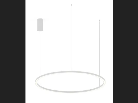 Lampada a sospensione Hoop Bianco con struttura in alluminio e diffusore in silicone di F_A_N_ Europe