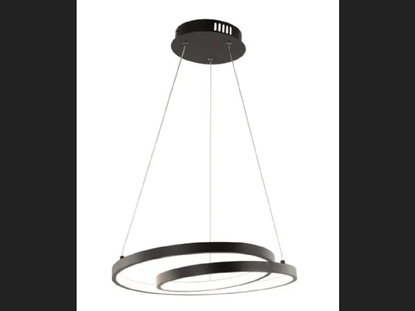 Lampada a sospensione Lieve nero con struttura in alluminio e diffusore in siliconedi F_A_N_ Europe