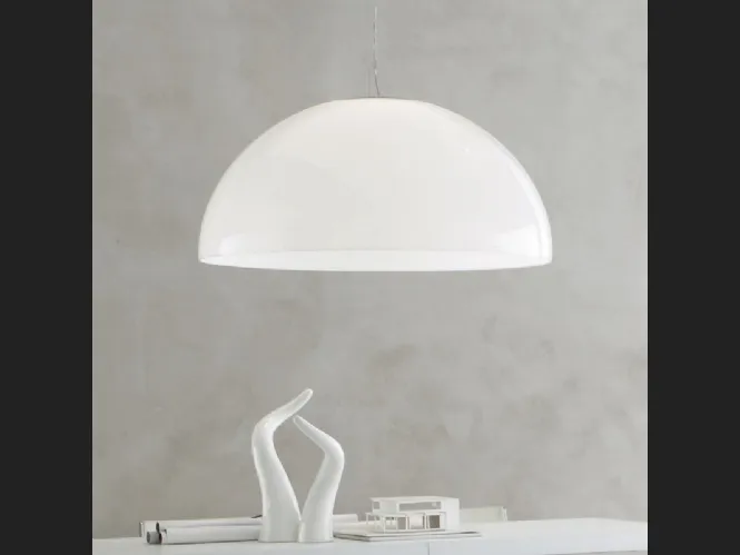 Lampada a sospensione Moon in metacrilato Bianco di Adriani e Rossi
