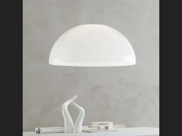 Lampada a sospensione Moon in metacrilato Bianco di Adriani e Rossi