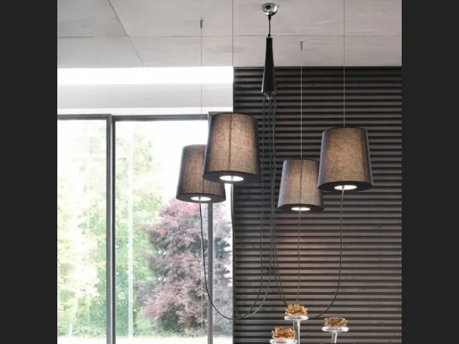 Lampada con paralumi in tessuto Spider di Adriani e Rossi
