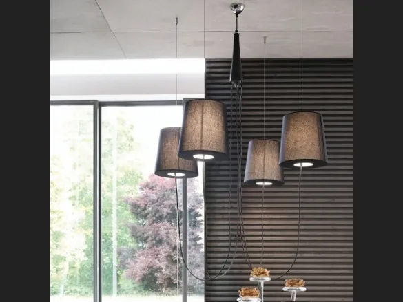 Lampada con paralumi in tessuto Spider di Adriani e Rossi
