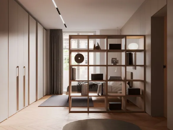 Armadio Night 31 Mix in melaminico con ante Scorrevoli e Battenti di Nardi Interni