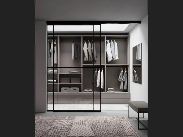 Armadio Cabina Platino componibile su misura Modul Box Twist di Nardi Interni