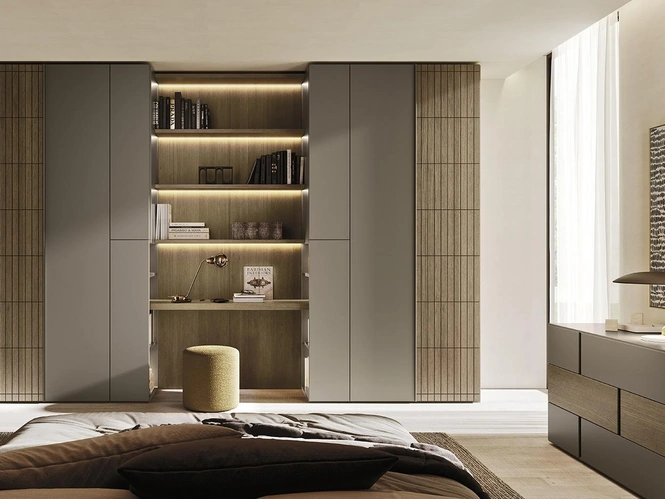 Armadio con ante battenti Comp N01 in laccato e legno di Mobilgam