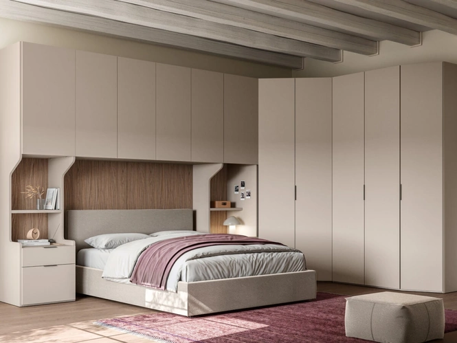 Armadio angolare a ponte con anta battente Liscia + Crea 1200 e Crea 138 38 di Orme