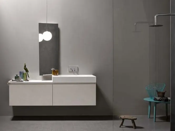 Mobile da Bagno sospeso in melaminico e top in Corian 45 08 di Birex