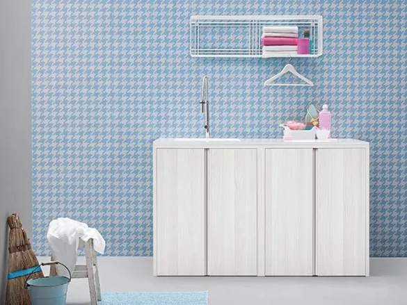 Mobile da Bagno in melaminico effetto legno Acqua e Sapone Lavanderia 02 di Birex