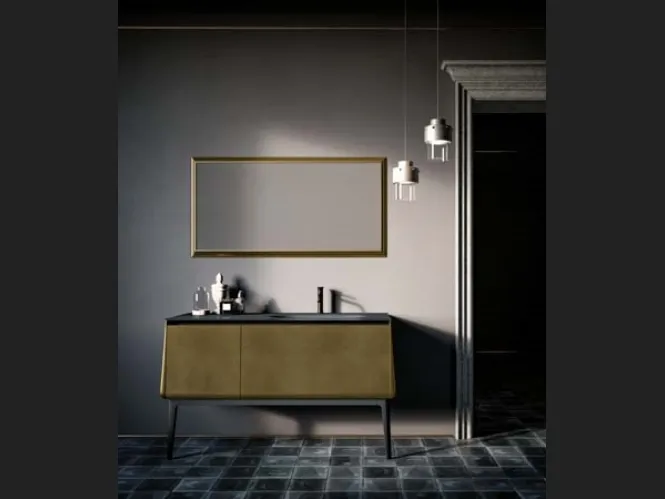 Mobile da bagno di design in laccato metallico Campus 01 di Birex