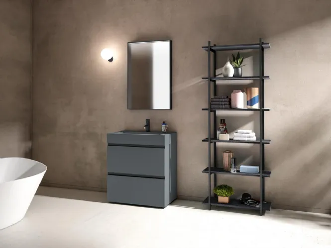 Mobile da Bagno a terra Gola Up 08 in Fenix NTM grigio bromo di Birex