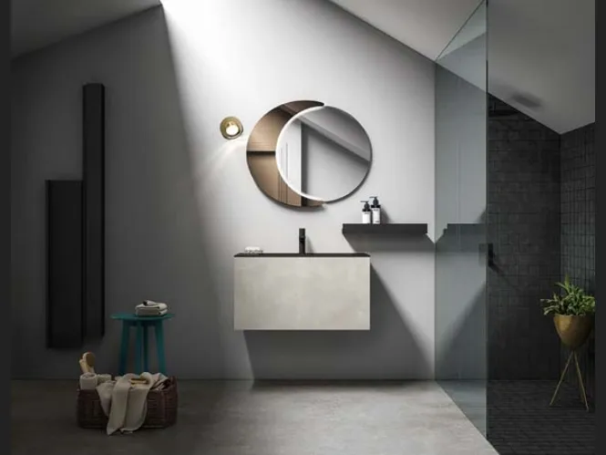 Mobile da bagno sospeso in laccato effetto resina Hosoi 02 di Birex