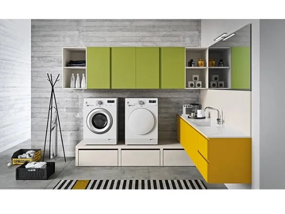 Mobile da Lavanderia dai colori vivaci in laccato opaco Idrobox 12 di Birex