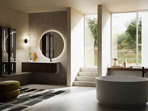 Mobile da Bagno sospeso in legno Rovere Coke Modula 09 di Puntotre