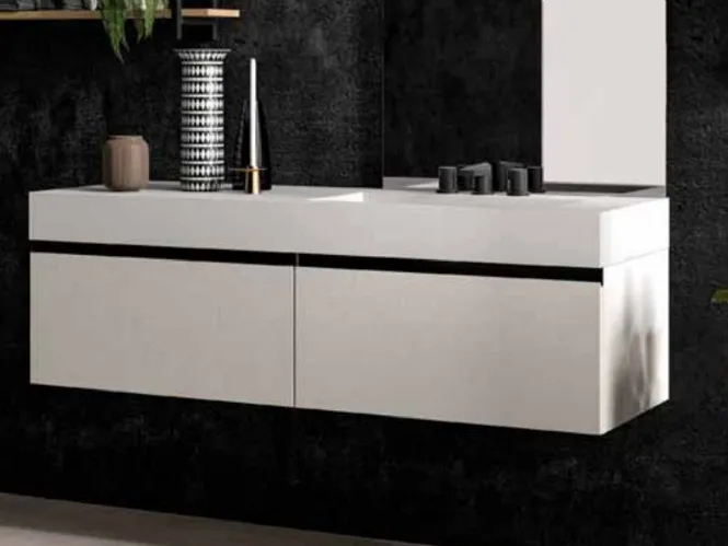 Mobile da Bagno sospeso in melaminico Sidero 04 di Birex
