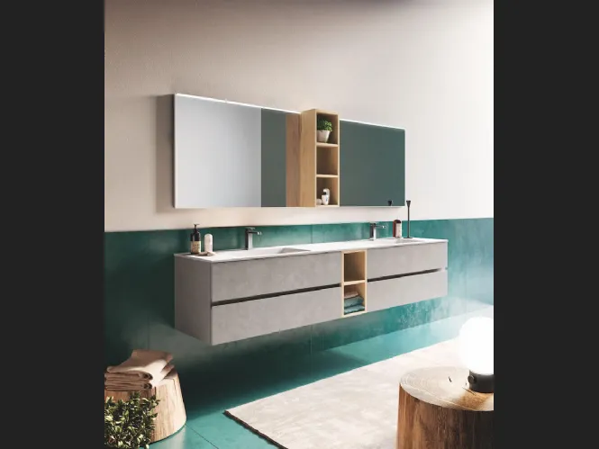 Mobile da Bagno sospeso in laminato Up & Down 01 di Puntotre