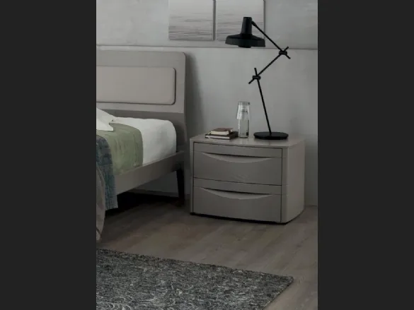 Comodino King in melaminico laccato Grigio di Maronese Acf