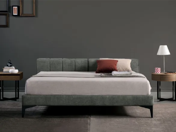Letto Harry in tessuto e legno di Bodema