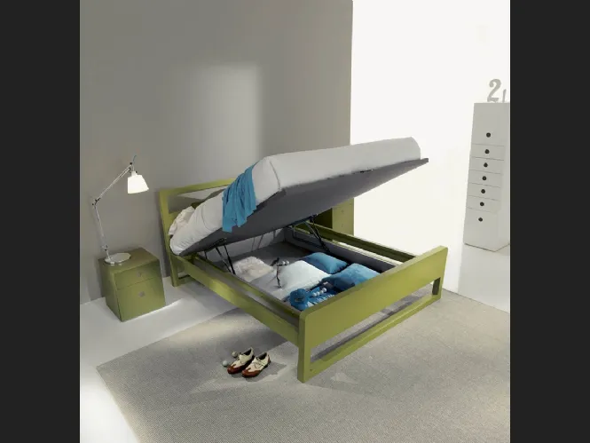 Letto in legno con box contenitore di grande capienza  Feel di Fimar