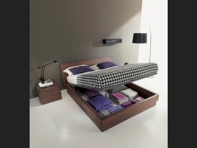 Letto matrimoniale in legno con box contenitore e testiera Icaro di Fimar