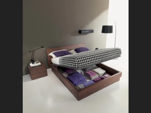 Letto matrimoniale in legno con box contenitore e testiera Icaro di Fimar