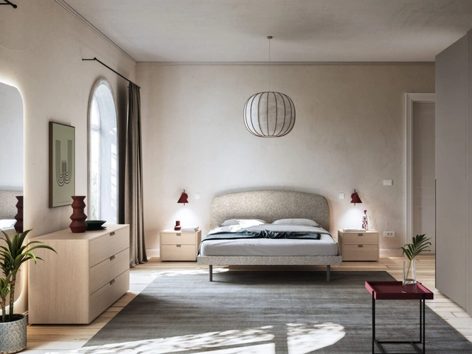 Letto in tessuto imbottito Park Night 22 di Orme