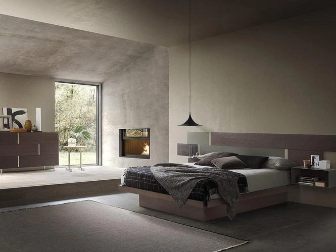 Letto con testiera e contenitore Regolo di Mobilgam