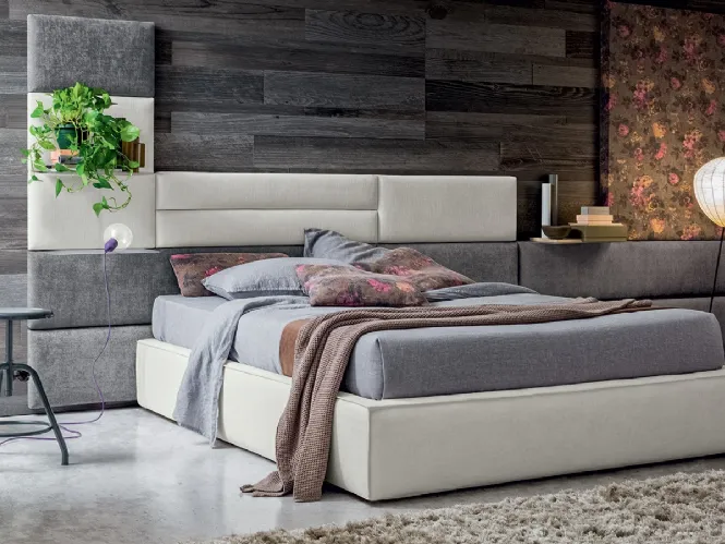 Letto matrimoniale in tessuto Sommier di Felis