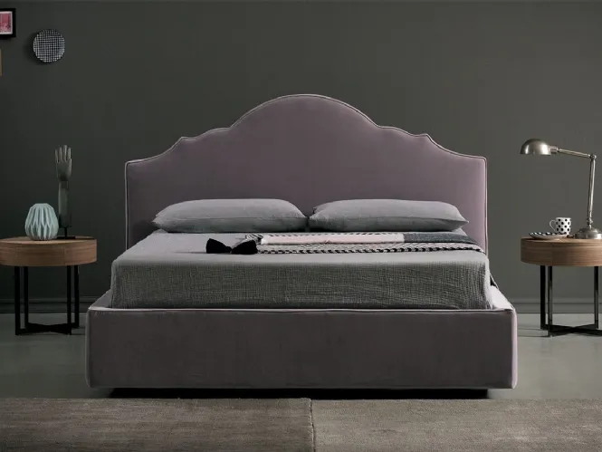 Letto Tiffany in legno e tessuto di Bodema