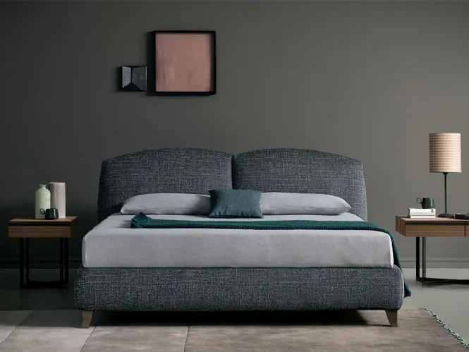 Letto Tokyo in legno e tessuto di Bodema