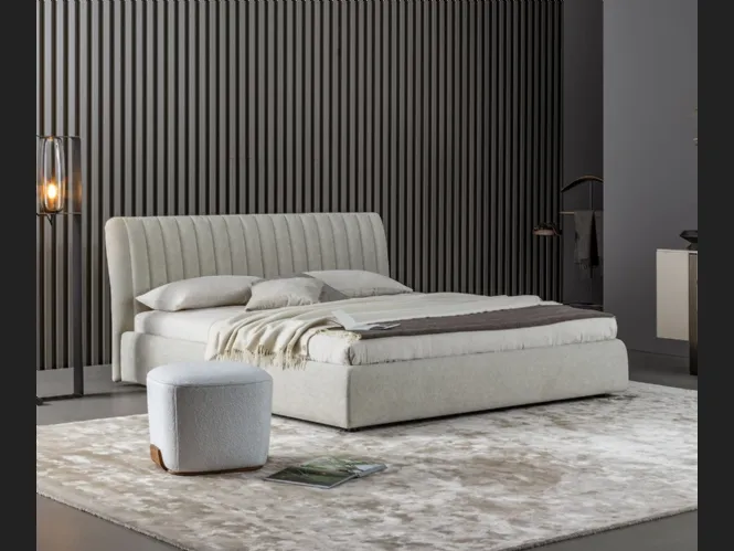 Letto in tessuto imbottito con box contenitore Tonight di Bonaldo