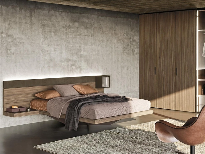 Letto matrimoniale Wall System N06 di Mobilgam