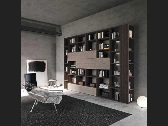 Libreria Horizon 944 in legno e laminato di Mobilgam